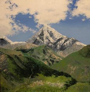 Казбек, Гергети и церковь св. Троицы.